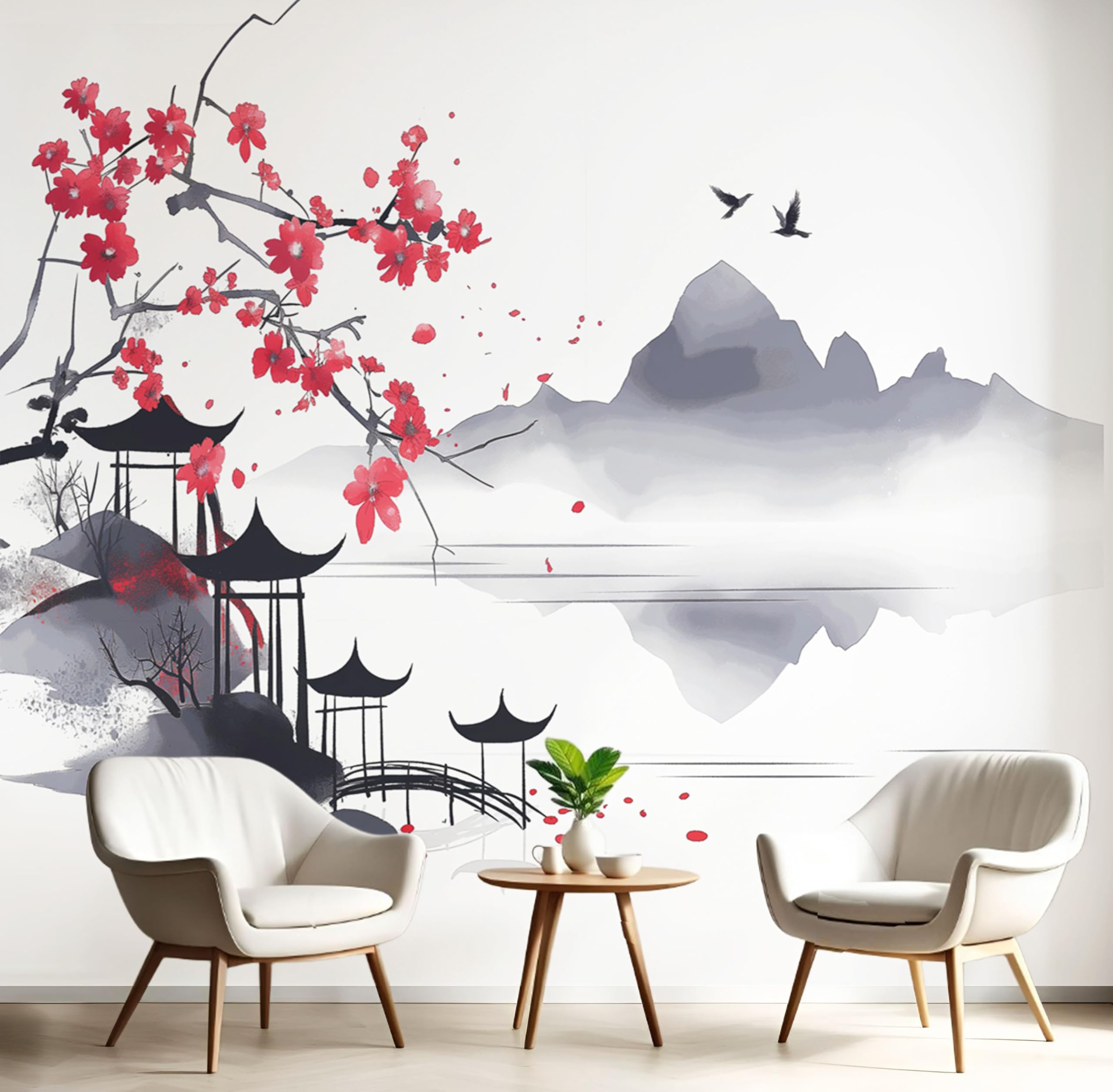 Papier peint panoramique chinois haut de gamme en intissé 3D luxe