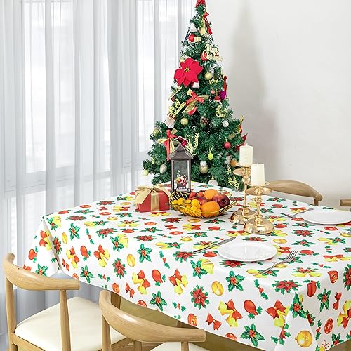 Vista 104 de Mantel rectangular de vinilo de 52 x 70 pulgadas con reverso de franela, mantel para el día de San Valentín, mantel de hule 100% impermeable Azul