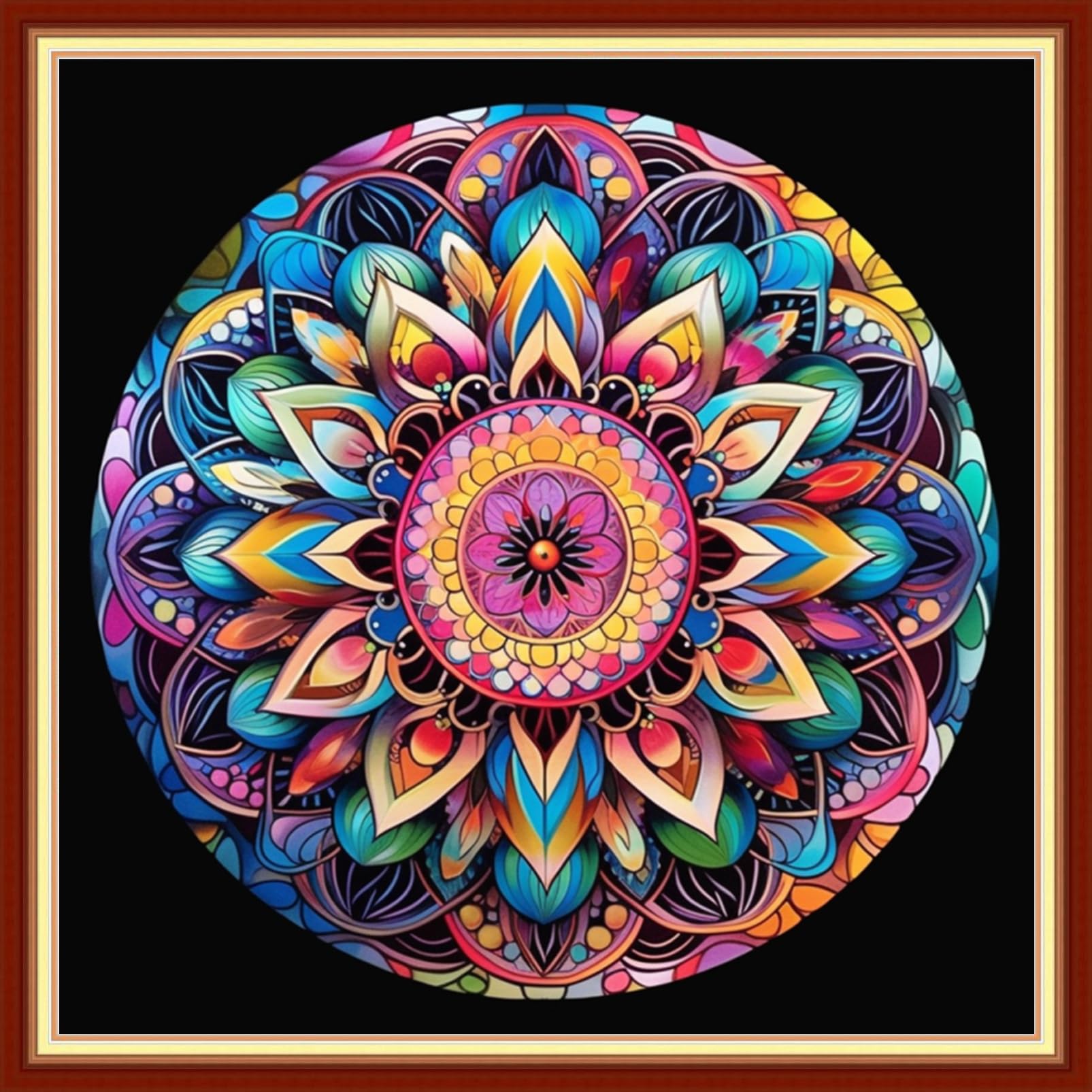 Funxvoot Stamped Cross Stitch Kits Beginners Full Range of Embroidery Kits for Adults 11CT Embroidery Patterns Needlepoint Kits Printed Cross Stitch Kits - (Colorful Mandala 18x18 inchs)