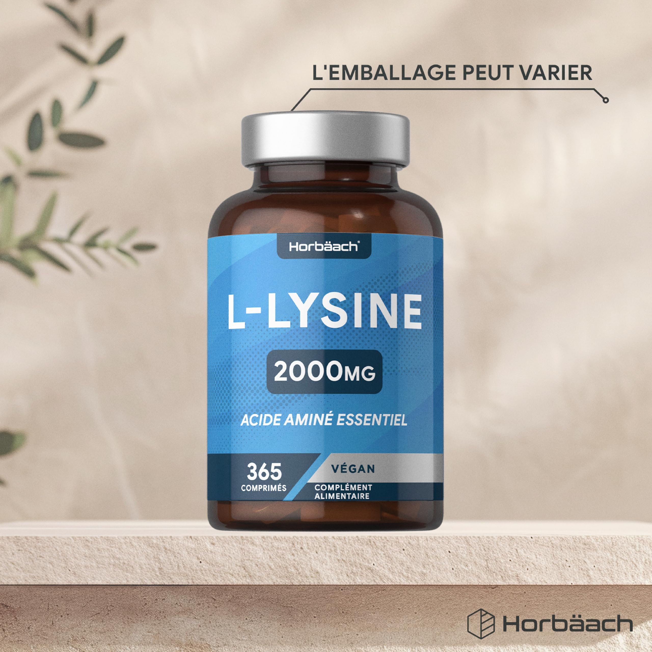 L-Lysine 1000 Mg – 365 Comprimés, Vit4ever, Végan, Sans Saveur