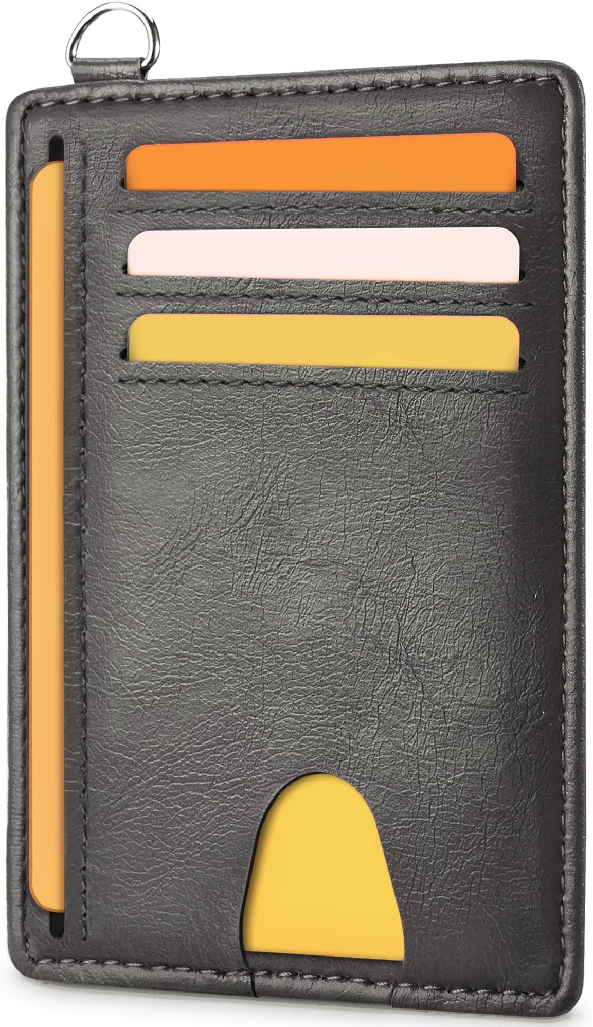 Mayski Slim Wallet, Credit Card Holder for Women, Minimalist Front Pocket RFID Blocking Card Cases, Small Wallet Women Men(Oiled Wax Grey)
