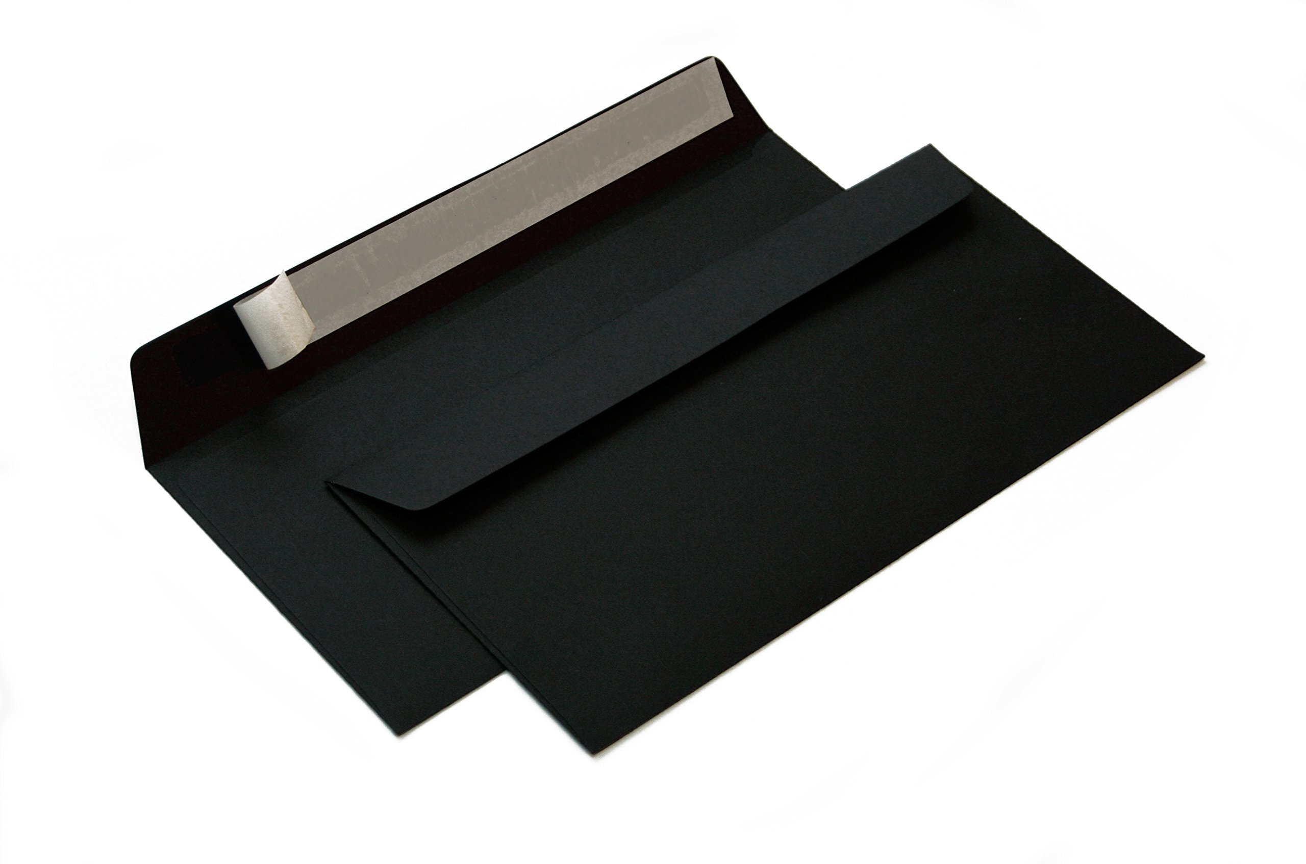 Briefumschläge schwarz DIN lang C6/5, ohne Fenster, 120g/m² Größe: 114x229 mm haftklebend mit Abdeckstreifen 214A(500)