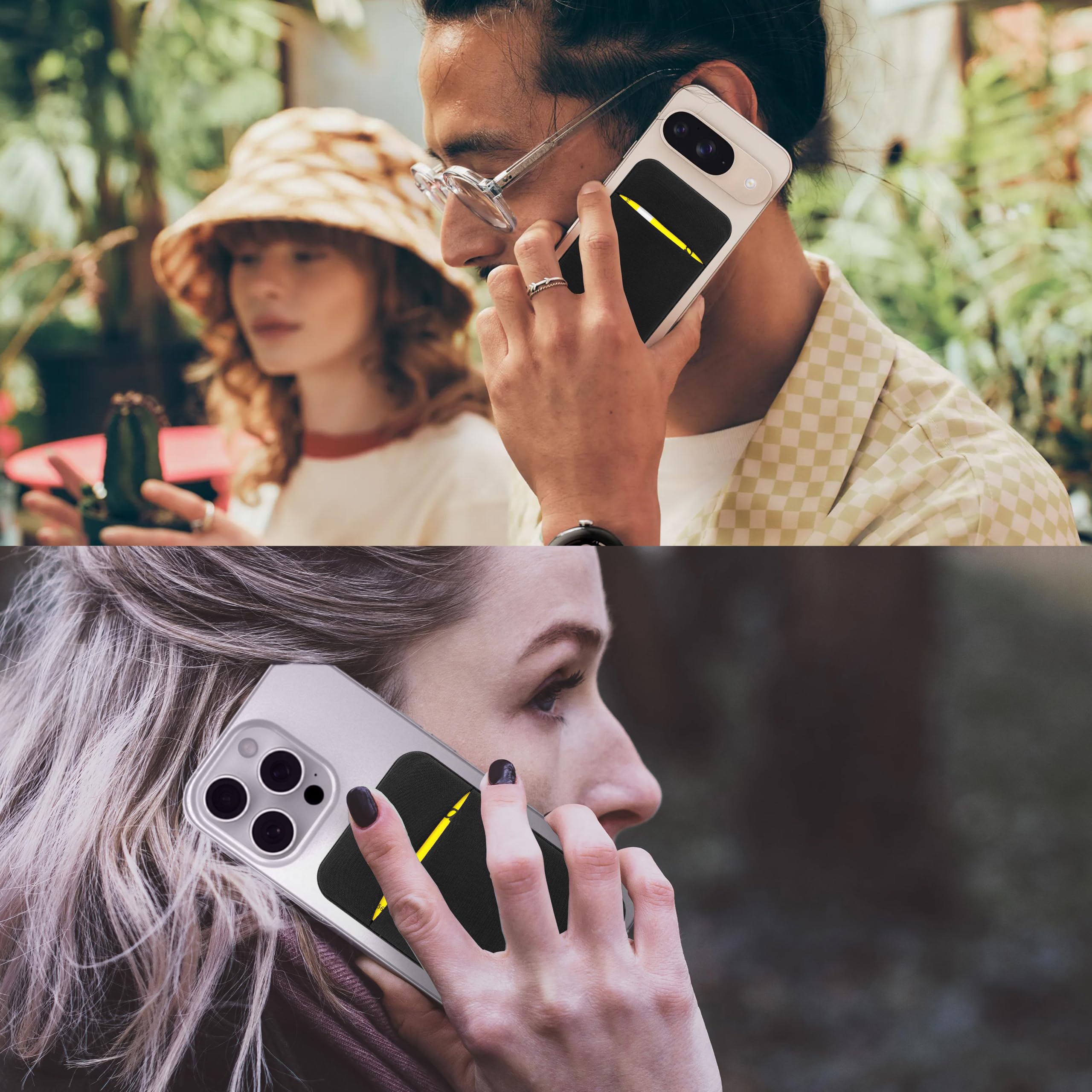 MyGadget 2X Portafoglio per Smartphone X 1 Tasca - Protezione RFID e NFC – Porta Carte di Credito Cuffie o Soldi - Wallet per Cellulare da incollare - Nero