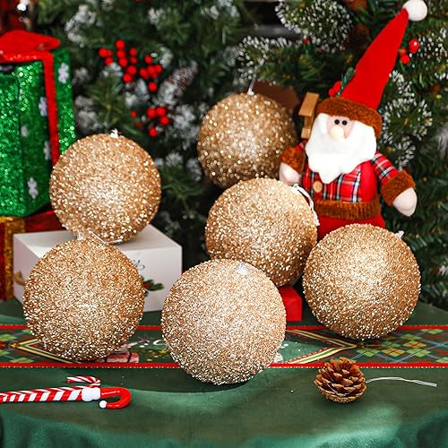 Miniatura 6 de 6 bolas grandes de 6 pulgadas para decoración de árbol de Navidad, bolas inastillables para cumpleaños, Pascua, San Valentín, decoración de boda, 4