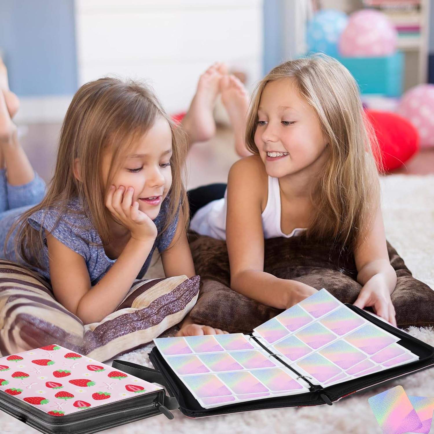 Card Binder 900 Pockets, Trading Card Binder 9-Pocket Card Collector Album with 50 Removable Sleeves and Zipper, Card Collection Storage for Boys & Girls