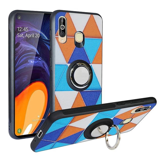 Compatible with Samsung Galaxy A60 2019,[Pattern Design] with Finger Ring  Hard PC Shell Flexible Shock Absorbing TPU Skin Protective Grip Cover for  Samsung Galaxy A606,Triangle : Amazon.in: Electronics