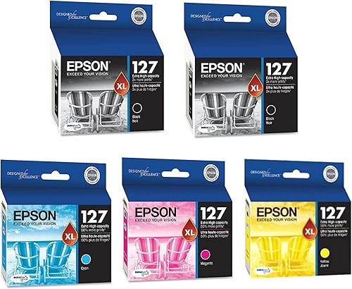 Epson DURABrite T127 Ultra 127 Cartucho de inyección de tinta de alta capacidad (1, 2-Negro-1-Cian-Magenta-Amarillo-)