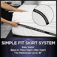 Vista 3 de Protect-A-Bed Essential - Protector de colchón tamaño individual, resistente a los ácaros, sin ruido y a los olores, 100% impermeable, lavable a