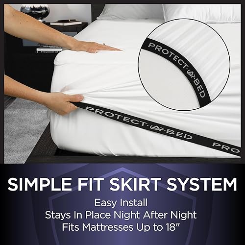 Miniatura 3 de Protect-A-Bed Essential - Protector de colchón tamaño matrimonial, resistente al polvo, a los ácaros, sin ruido y a los olores, parte superior 100%