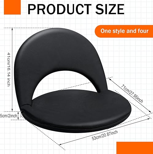 Miniatura 3 de Geetery Asientos de estadio plegables para gradas con respaldo y cojín, silla de estadio acolchada ancha, silla de piso plegable para eventos