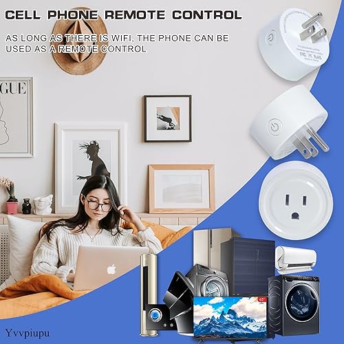 Miniatura 5 de Paquete de 4 enchufes inteligentes, enchufes Wi-Fi para hogar inteligente Wi-Fi con AlexaGoogle HomeSmart Life, temporizador de encendido y apagado