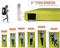 Vista 2 de Colchón de Espuma Viscoelástica de 3 Pulgadas para Acampar, Almohadilla de Dormir de Doble Capa Gruesa para Coche, Tienda, Cama, Enrollable, Verde