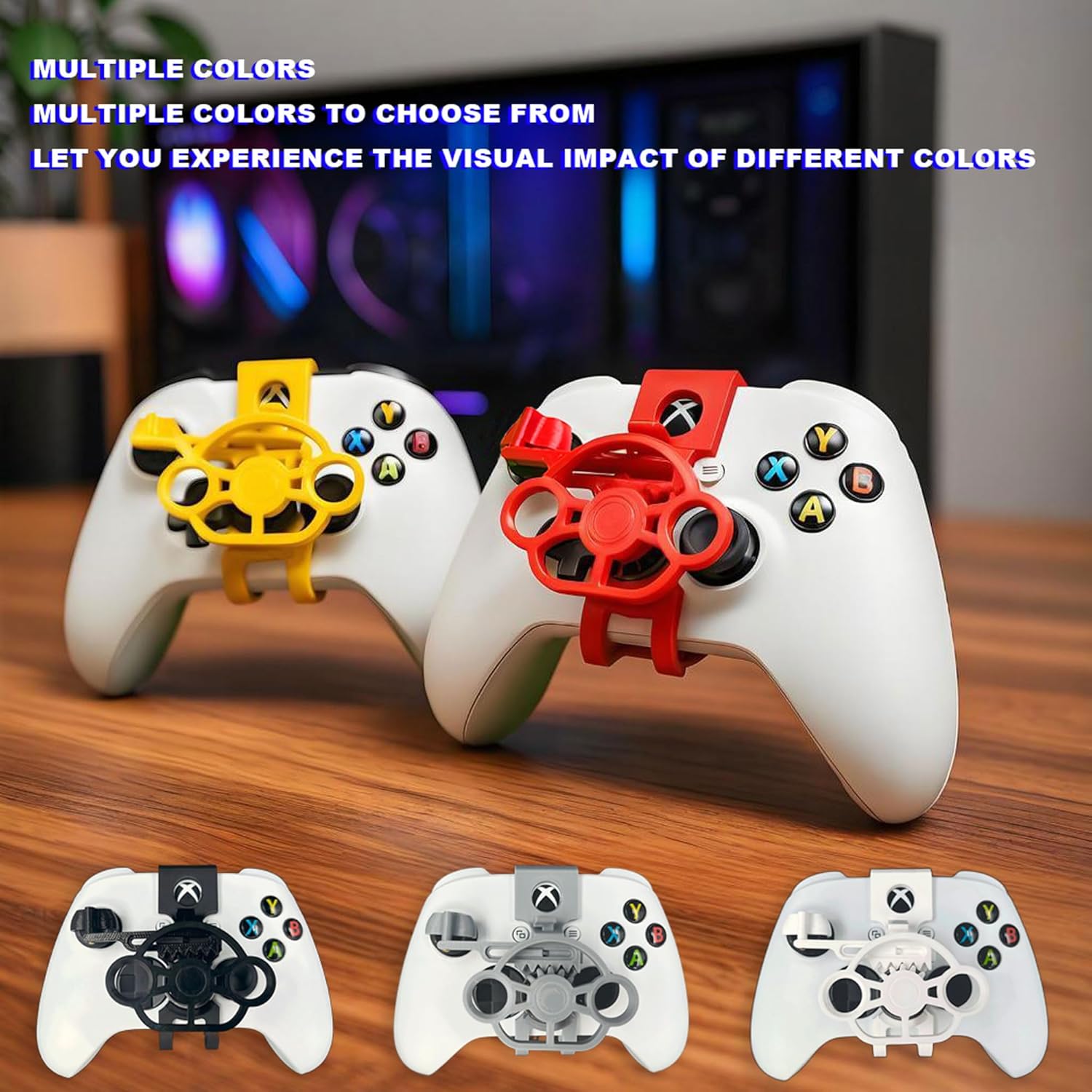 TXW Mini Steering Wheel for Xbox One/Xbox Series X|S Game Controller,Racing Games Controller Steering Wheel Attachment Accessory for Xbox Game Controller (White)