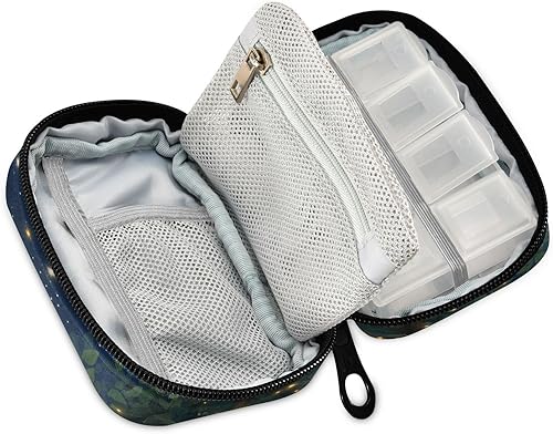 Vista 30 de Organizador diario de camuflaje para medicina vitamínica, organizador de píldoras de viaje, contenedor de medicina diaria, bolsa de pastillero