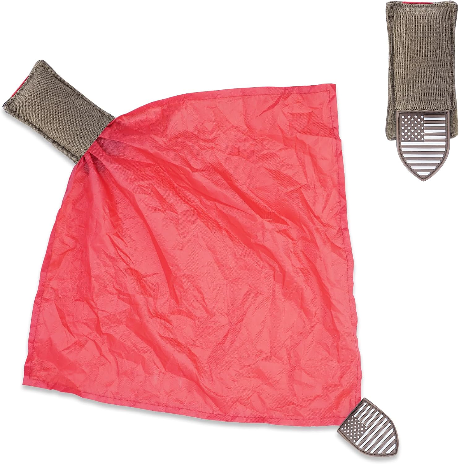 Airsoft Red Dead Rag - Quick Release Rag with Molle Compatibility, High Visibility Airsoft Accessories