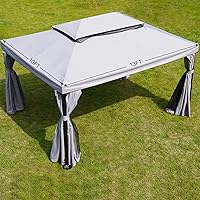 Vista 6 de Grand Patio - Reemplazo de techo de toldo para glorieta al aire libre de 10 x 13 pies, toldo de dos niveles de poliéster PA, toldo de sombra anti-UV