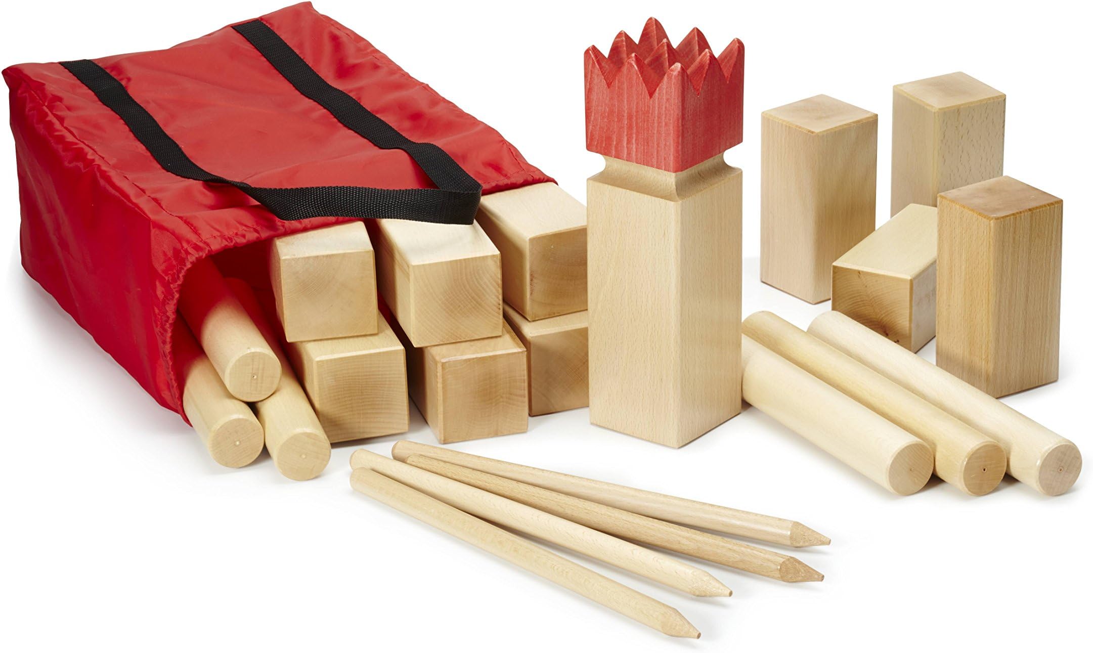 Kubb Game Kubbspel Classic Official U.S. Tournament Premium Lacquer Finish (Made in Italy) 19.8 lbs.