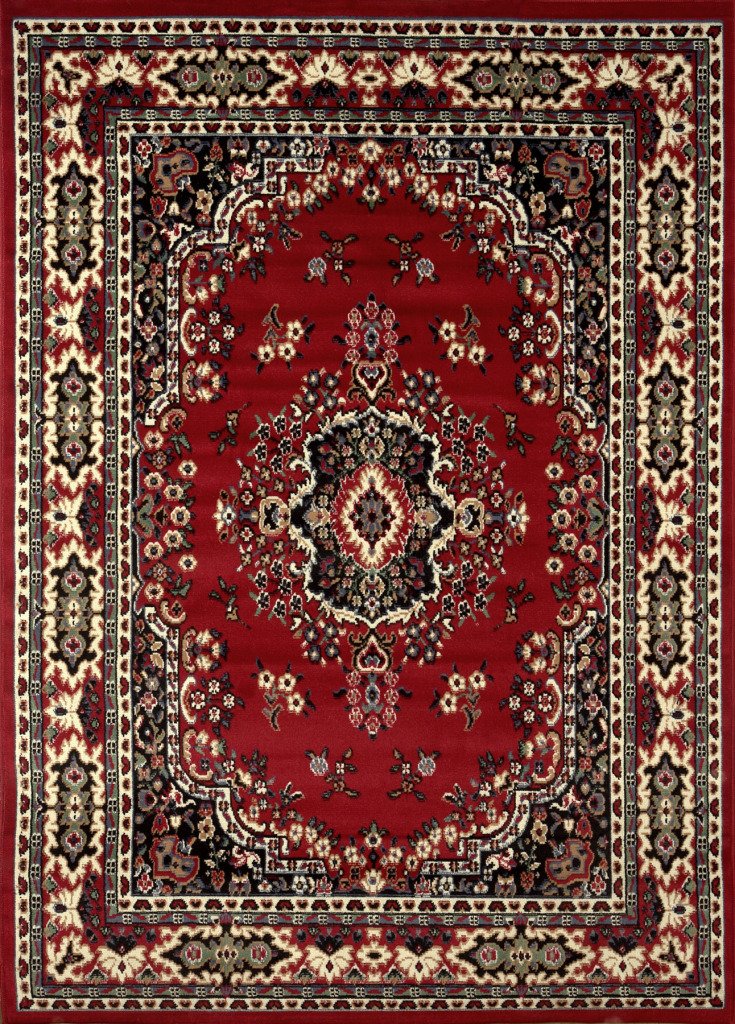 Home Dynamix Ariana Ksara Area Rug 3 Piece Set (4'11" x6'11,1'8" x4'11,1'8" x2'8), Border ClaretOEKO-TEX STANDARD 100