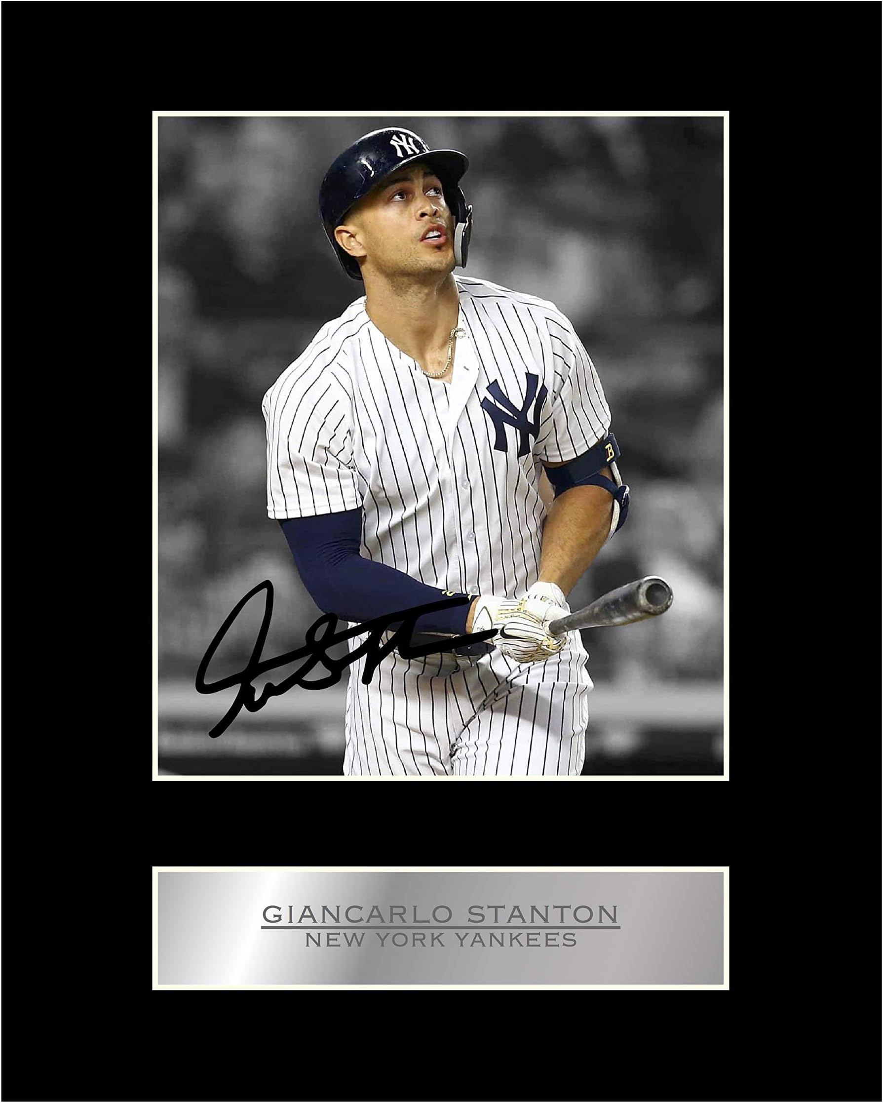 Giancarlo Stanton Signed Mounted Photo Display New York Yankees MLB Autographed Gift Picture Print