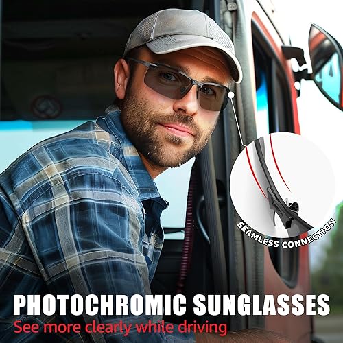 Miniatura 2 de Myiaur Polarized Photochromic Z87 Sunglasses for Men, Day and Night Safety Sun Glasses UV 400 Protection