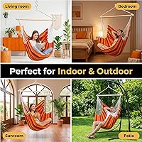 Vista 5 de ADVOKAIR Silla de Hamaca Columpio (227 kg Max) - Silla de Hamaca Colgante con Cuerda para Interior para Dormitorio, Exterior, Patio, Dormitorio