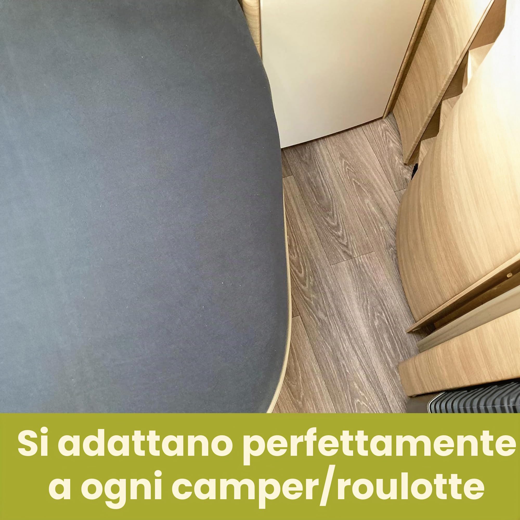 Lenzuola per Camper - Lenzuola Letto Francese - Coprimaterasso Camper - Materassi per Camper - Accessori per Camper - Oeko-TEX - 100% Cotone - Giusto - Antracite