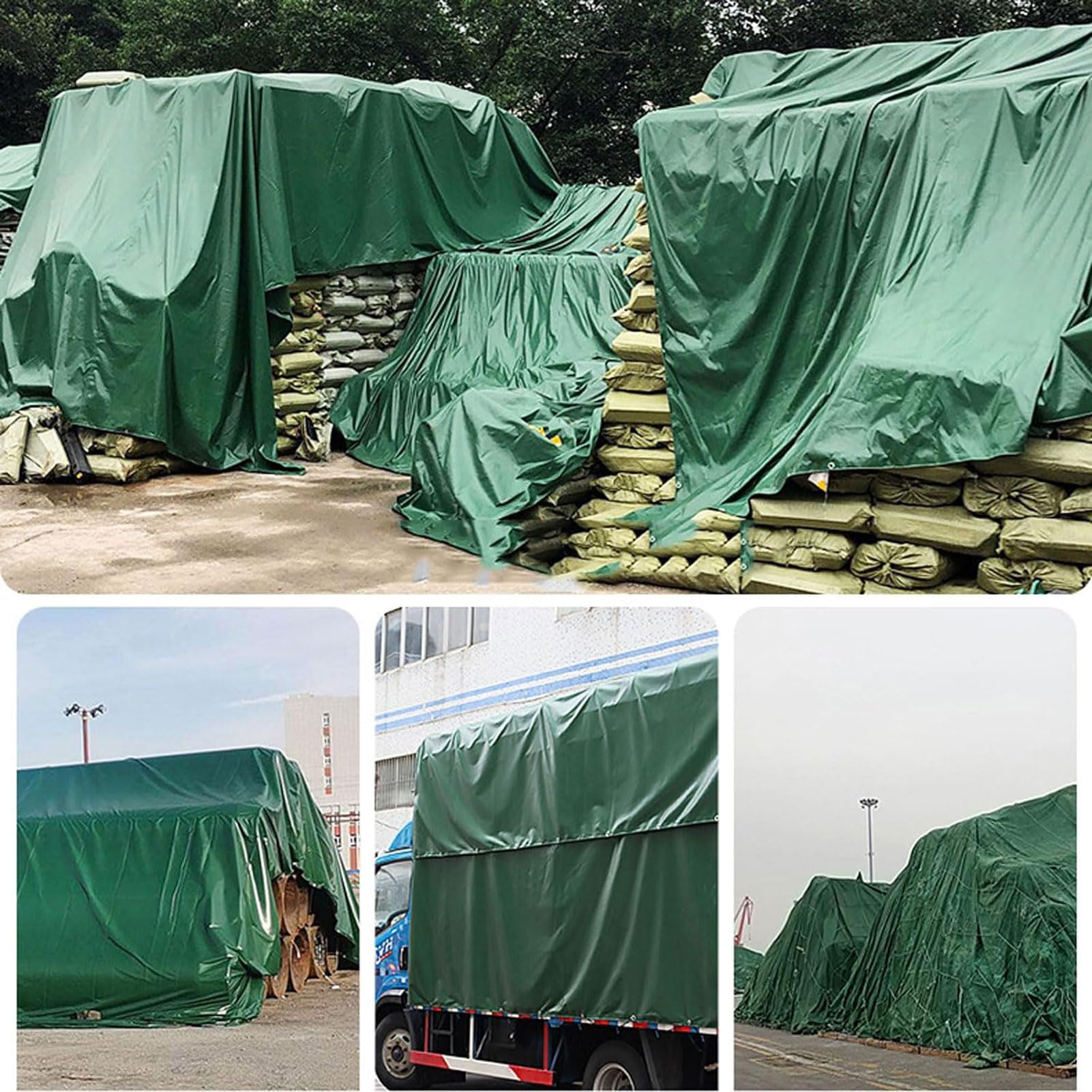 Lona resistente de 2 x 8 m, impermeable, resistente a la intemperie, con ojales inoxidables para perreras, gallineros, estanques, heno, protección al aire libre
