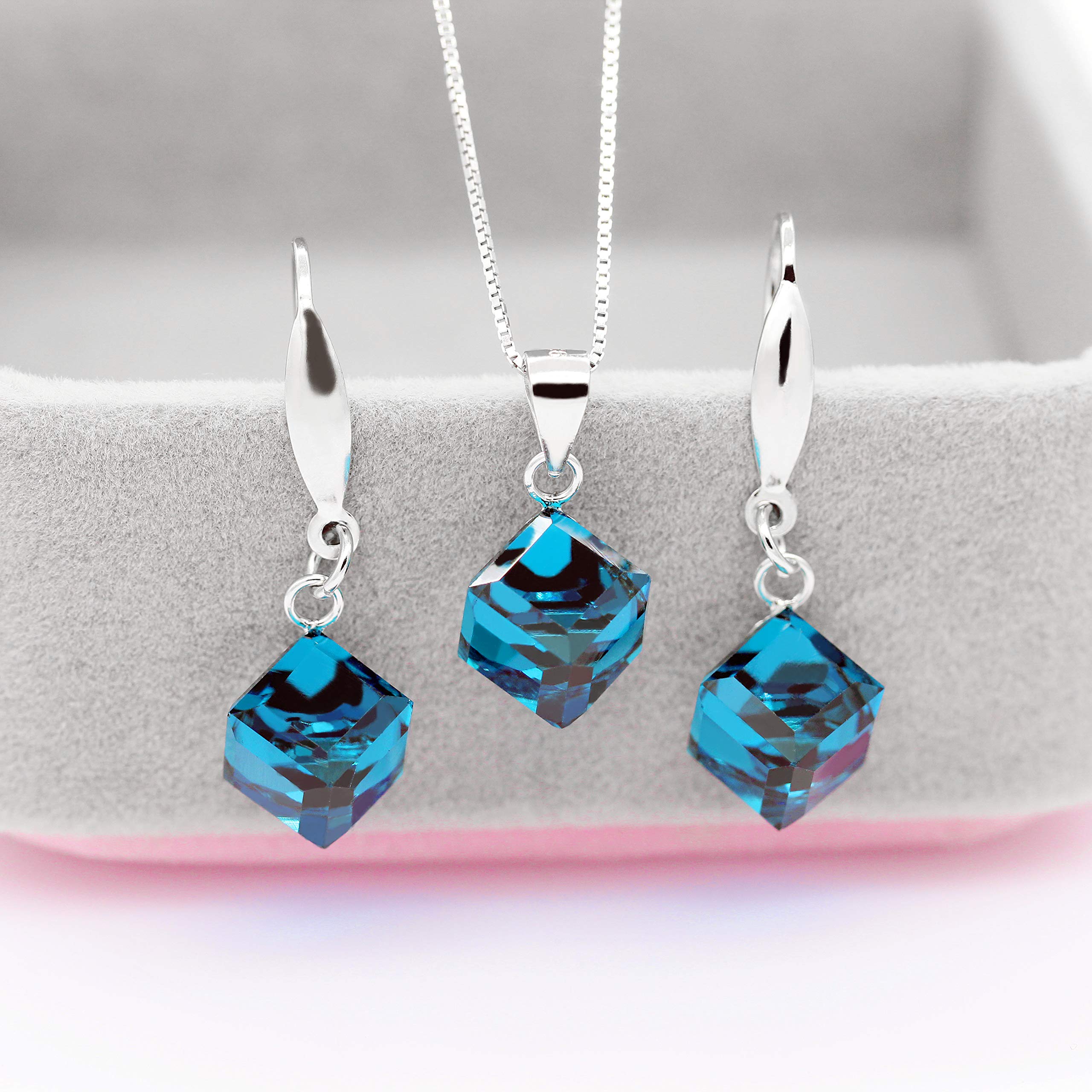 Uloveido Collana da donna in argento Sterling 925 con cristalli austriaci e magici cambiamenti, idea regalo per matrimonio