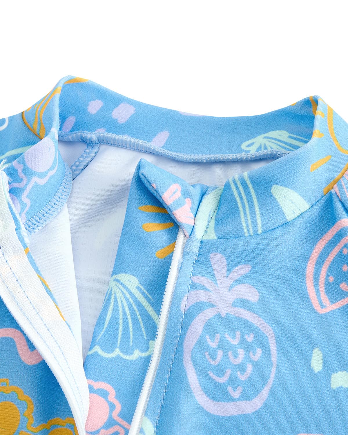JiAmy Traje de baño de una pieza para bebé con sombrero de sol de manga larga con cremallera y protección solar para playa