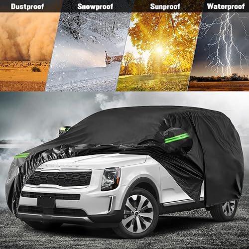 Miniatura 5 de Fundas impermeables para automóvil de repuesto para Kia Telluride 2020-2023 6 capas para todo tipo de clima cubierta de automóvil de ajuste