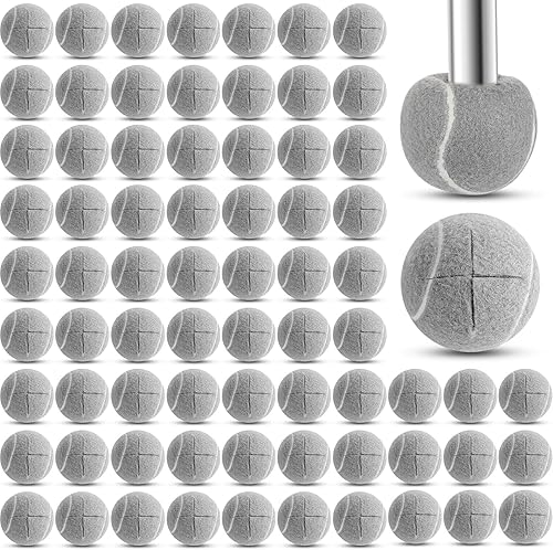 Miniatura 2 de Macarrie 300 pelotas de tenis precortadas a granel de 2.5 pulgadas para sillas y patas, protector de suelo gris, resistente, de larga duración,