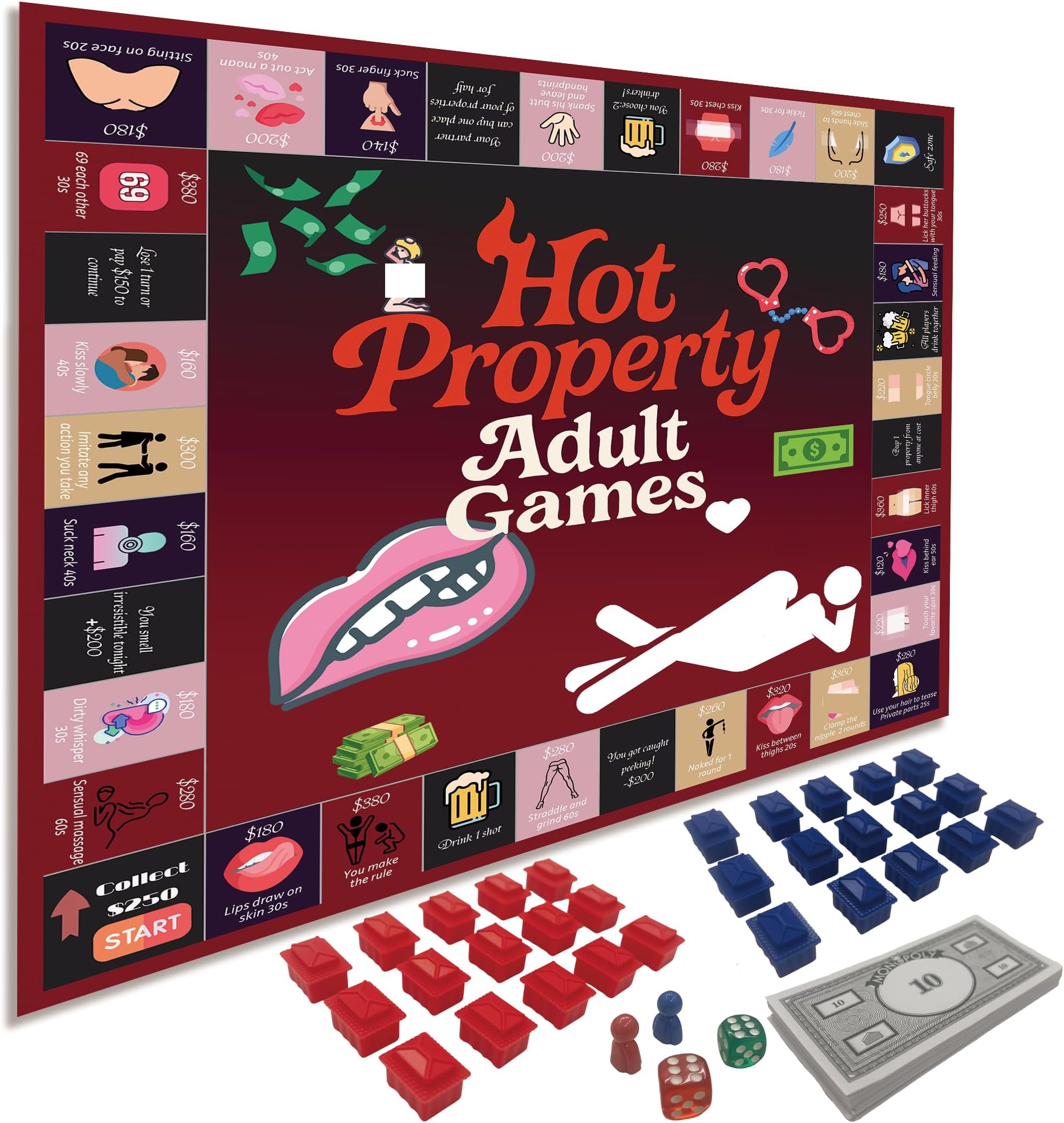 大人向けカップルゲーム、デートナイトボードゲーム、ホットプロパティトレーディングゲーム人間関係会話汚いアクティビティ、アダルトロマンティックパーティーゲーム、ボーイフレンド、ガールフレンド、彼、夫、妻、18歳以上