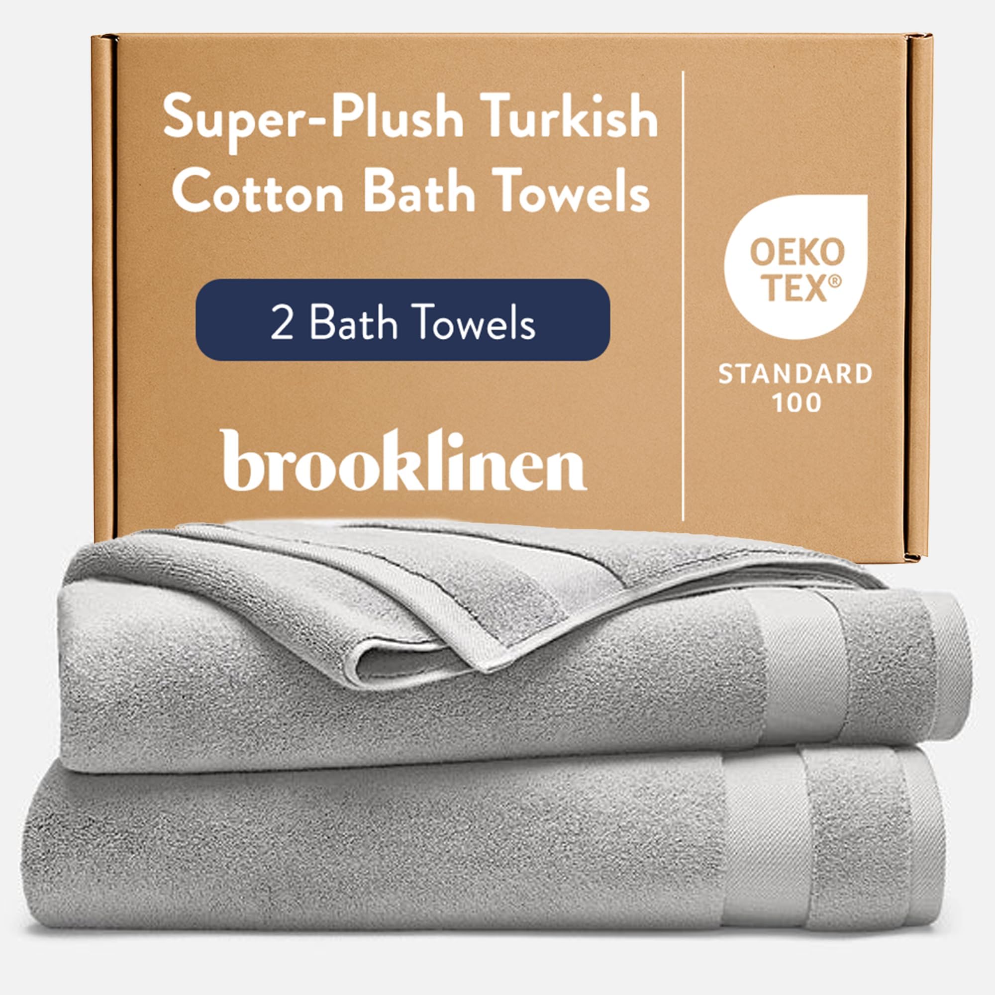 Super-Plush 100% Turkish Cotton Bath Towels - Set of 2-770 GSM, Highly Absorbent, Machine Washable, Perfect Bath Towel Set for Home & Bathroom (30" x 58", Pewter Grey)