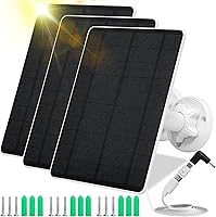 Vista 9 de Panel solar para cámara de seguridad, panel solar USB de 5 W para cámaras de CC 5 V, cargador de panel solar para cámara, micro USB, USB-C y CC