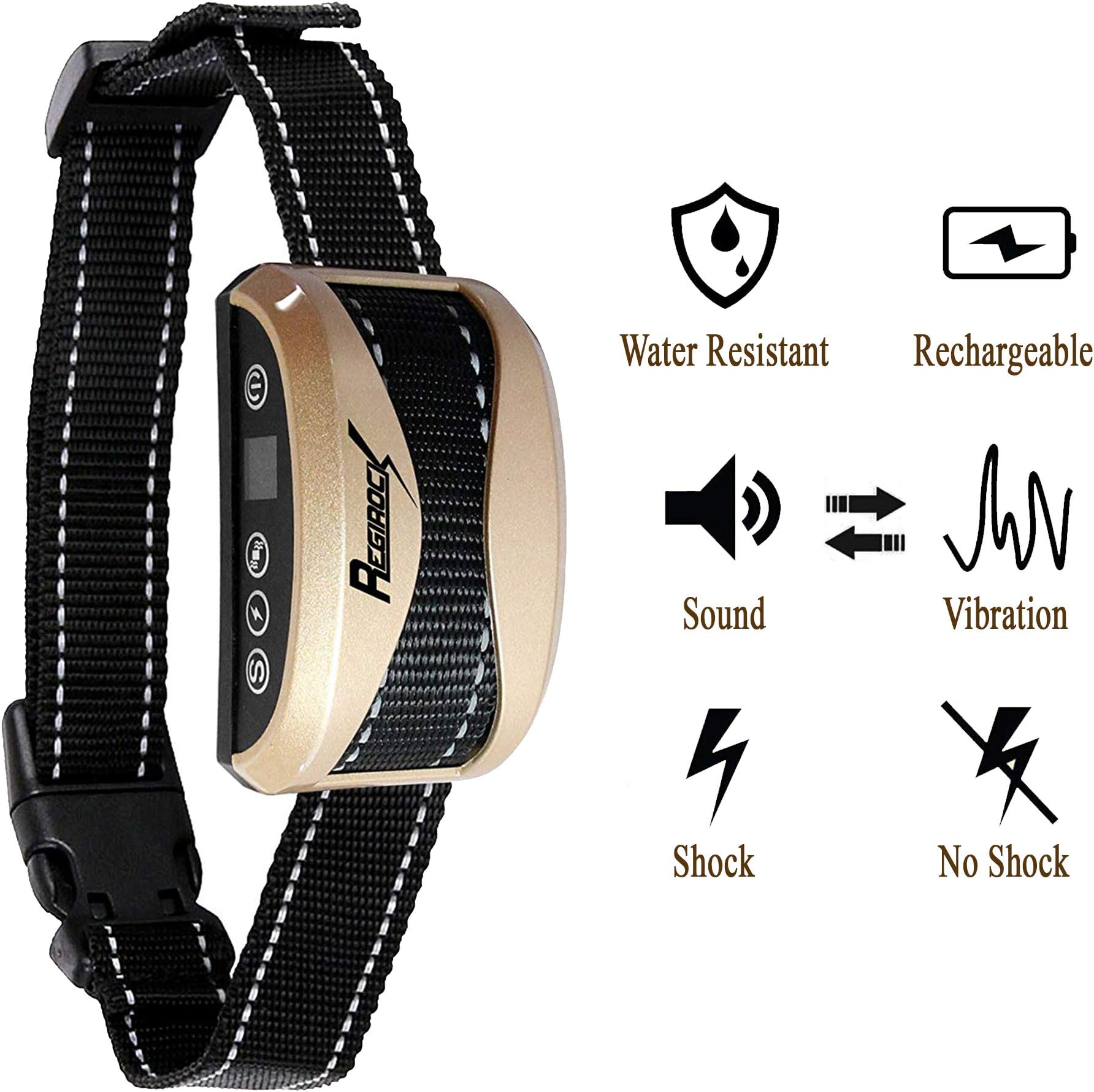 KORIER 2019 Upgrade Version Barking Control Collar - Rechargeable & Rainproof No Bark Collar Sound, Vibration Static Shock - 7 Levels Sensitivity for Small Medium Large Dog