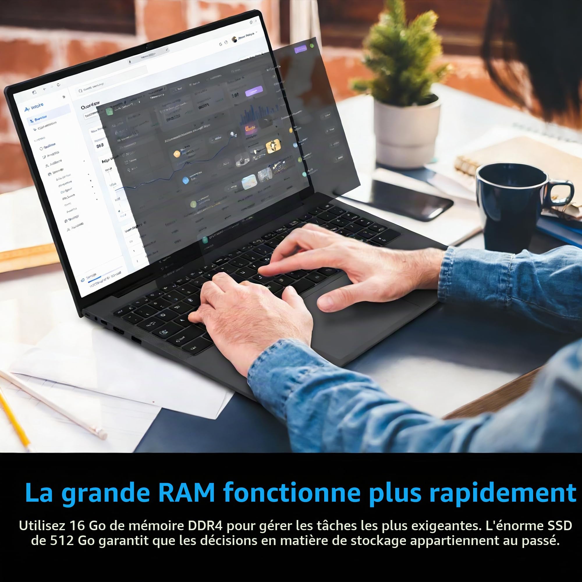 CYCLUS 16" PC Portable pour Étudiants & Bureautique – AMD Ryzen 5 3500U (4C/8T 3,7 GHz), 16Go RAM, 1To SSD, Vega 8, Clavier Rétroéclairé + Membrane AZERTY Incluse