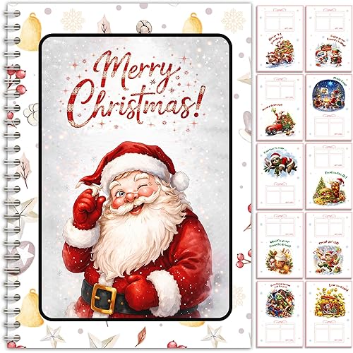 Santa Christmas Gift Card Book for Her, Holiday gift card holder book, Christmas Gift Book with Gift Card Holders, Cute Pink Xmas Gift Card booklet, Xmas Present for Wife Girlfriend Mom
