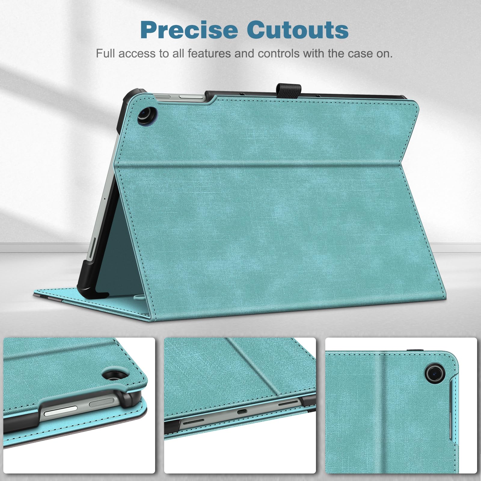 Fintie Case for Google Pixel Tablet 11 Inch 2023 Release, Multi-Angle Viewing Protective Stand Cover with Pocket & Pencil Holder Compatible with Charging Speaker Dock, Turquoise