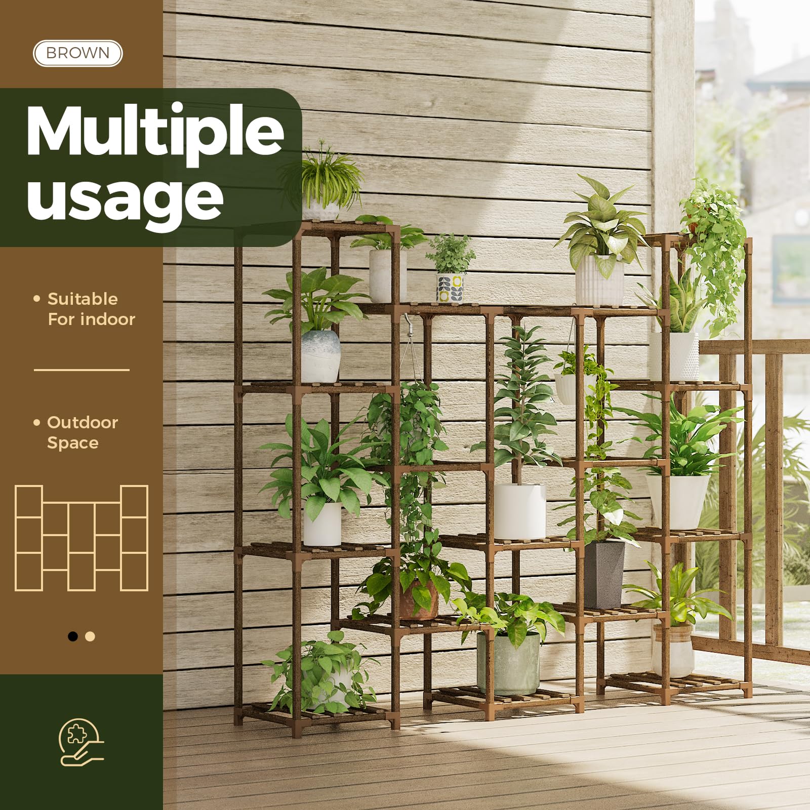Snapklik.com : Bamworld Large Hanging Plant Stand Indoor Tall Plant ...
