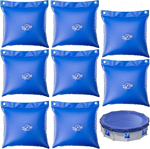 Miniatura 8 de Paquete de 12 bolsas colgantes para cubierta de piscina, de PVC de 0.016 in, tubo de agua de invierno resistente para cubierta de piscina de