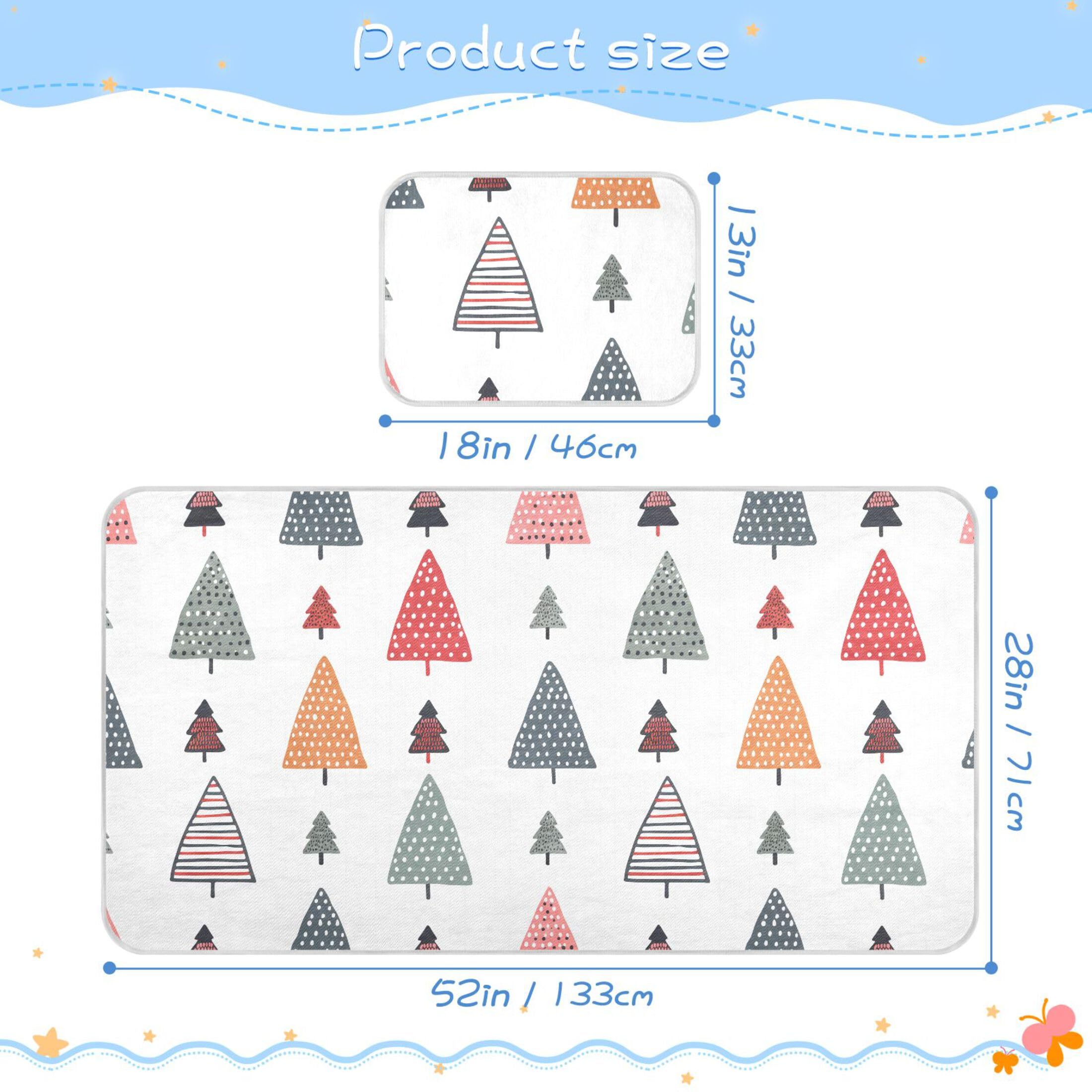Takiito Modern Christmas Trees Baby Cooling Mattress Pad, Soft & Breathable Cooling Mat Keep Baby Cool in Summer 28x52 in, Nursery Essential