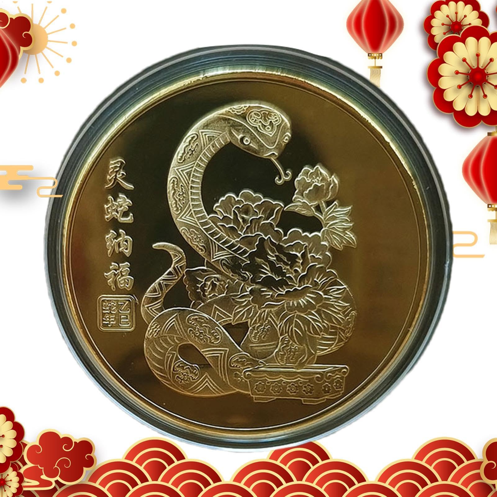 Moneda de la Suerte, Moneda de Buena Suerte - Moneda de Metal portátil de Año Nuevo | Conmemoración Coleccionable, Moneda de desafío del año Lunar, Recuerdo Chino para enriquecer a los coleccionistas
