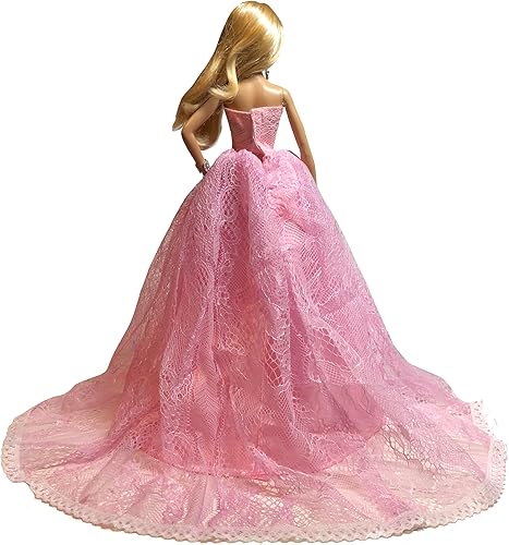 Miniatura 2 de Peregrine Vestido de novia rosa princesa capilla tren Tull vestido de novia para muñecas de 11.5 pulgadas