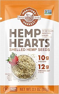 Hemp Seeds, 2.1oz (Pack of 12); 10g Plant Based Protein & 12g Omega 3 & 6 per Serving | For smoothies, yogurt & salad | No...