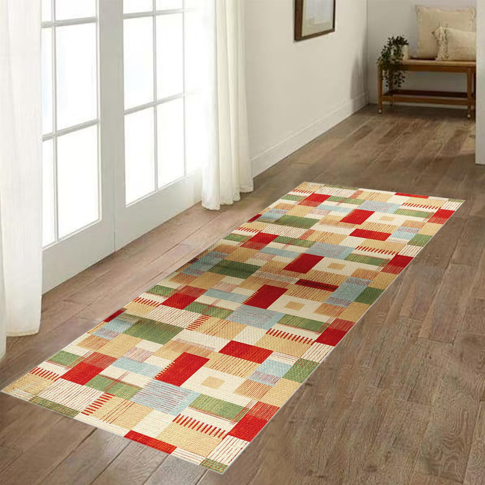Tapis de couloir lavable et grand format 90 x 300 cm lavable et anti-glisse