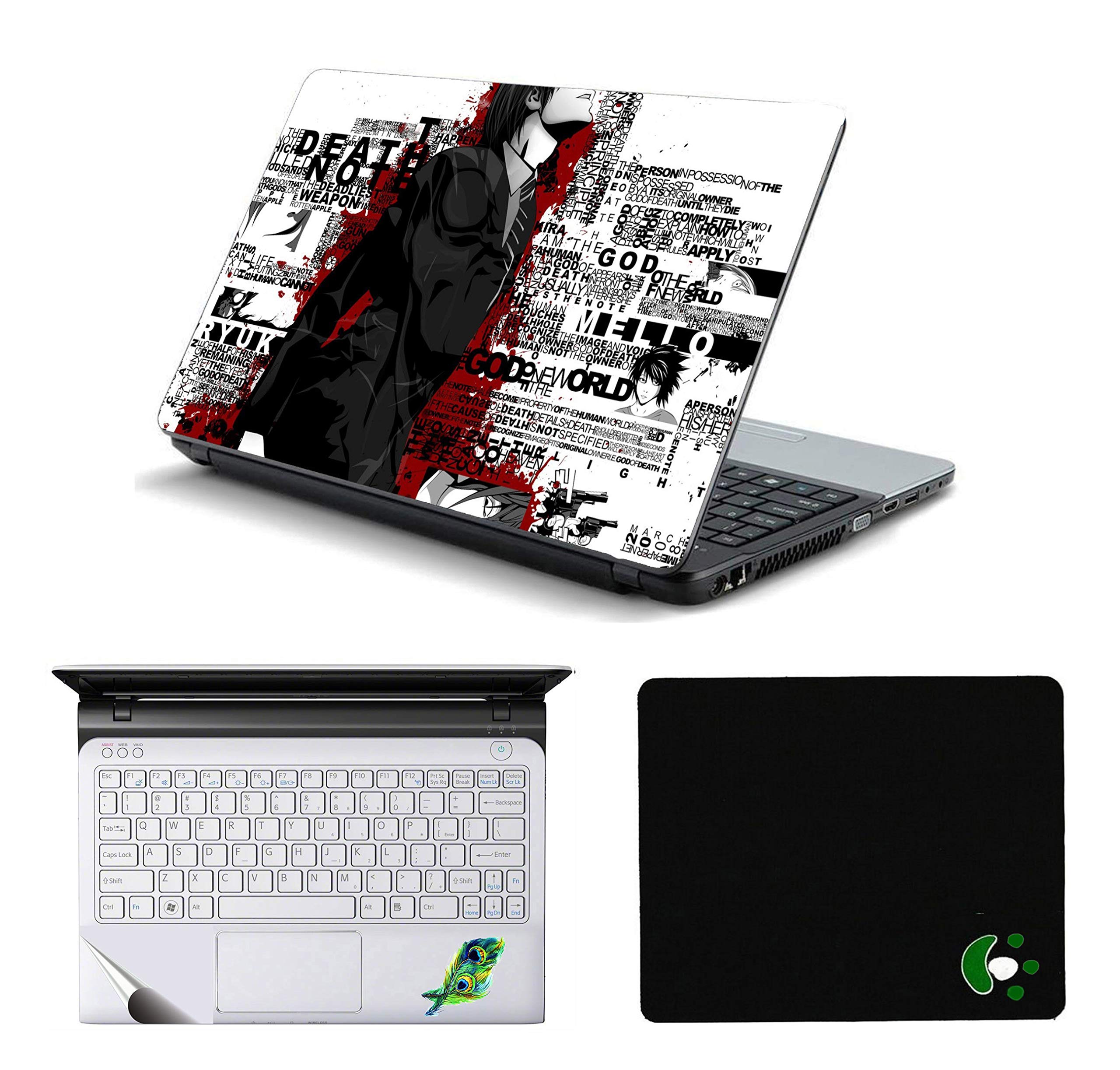 Namo Arts Laptop Accessories Combo Death Note Laptop Skin Sticker, Mouse Pad and Palmrest Skin for HP-Dell-Lenovo-Acer-Asus - 14 Inch Laptops ( 14 inch x 9.3 inch) (B07MTNQBGK) Amazon Price History, Amazon Price Tracker