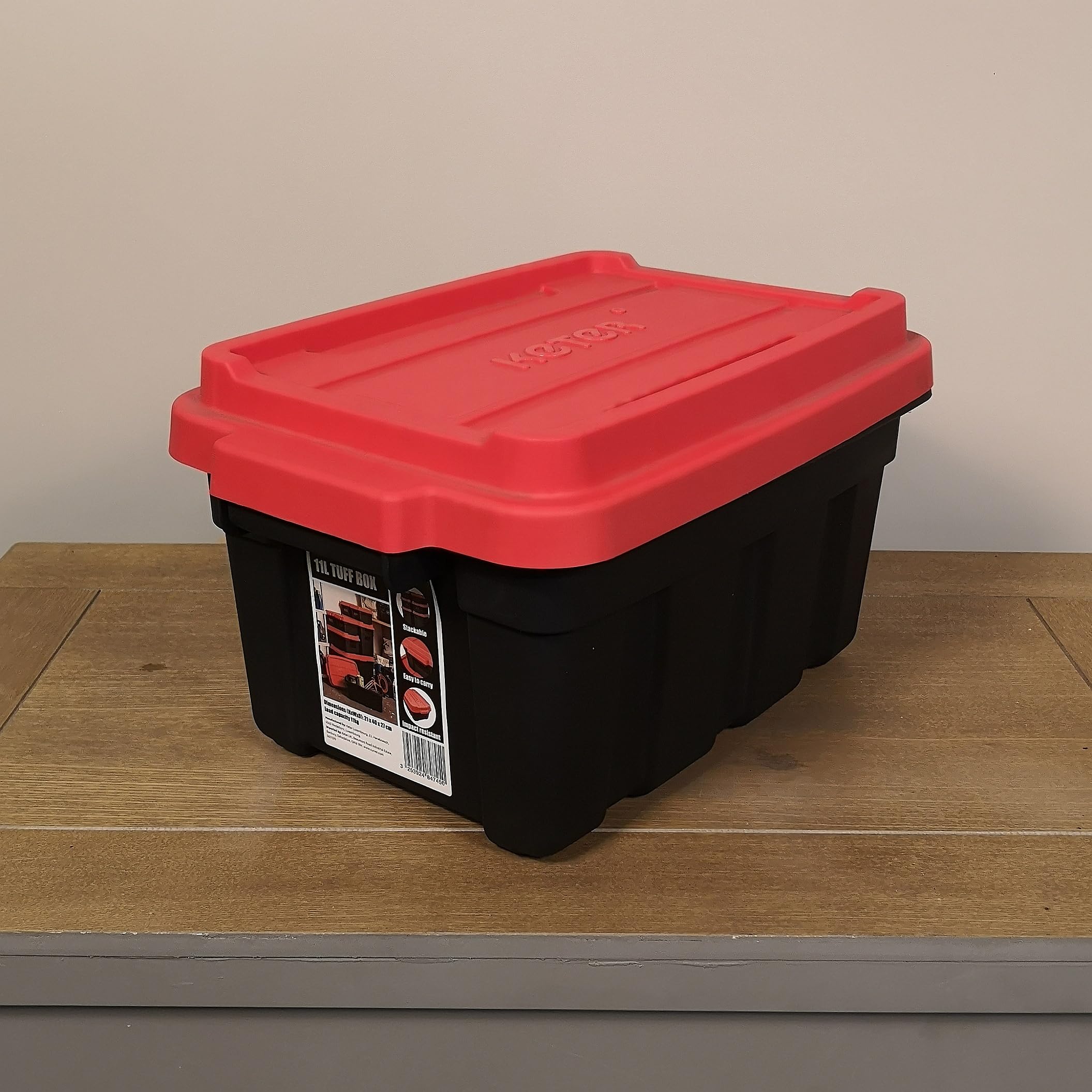Samuel Alexander Black/Red 11L And Small Tuff Stackable Storage Box With Lid And Carry Handles