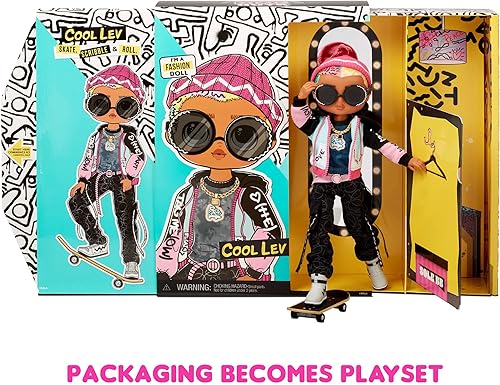 Miniatura 6 de LOL Surprise OMG - Muñeco a la moda Cool Lev con 20 sorpresas que incluyen patineta y accesorios para múltiples cambios de ropa