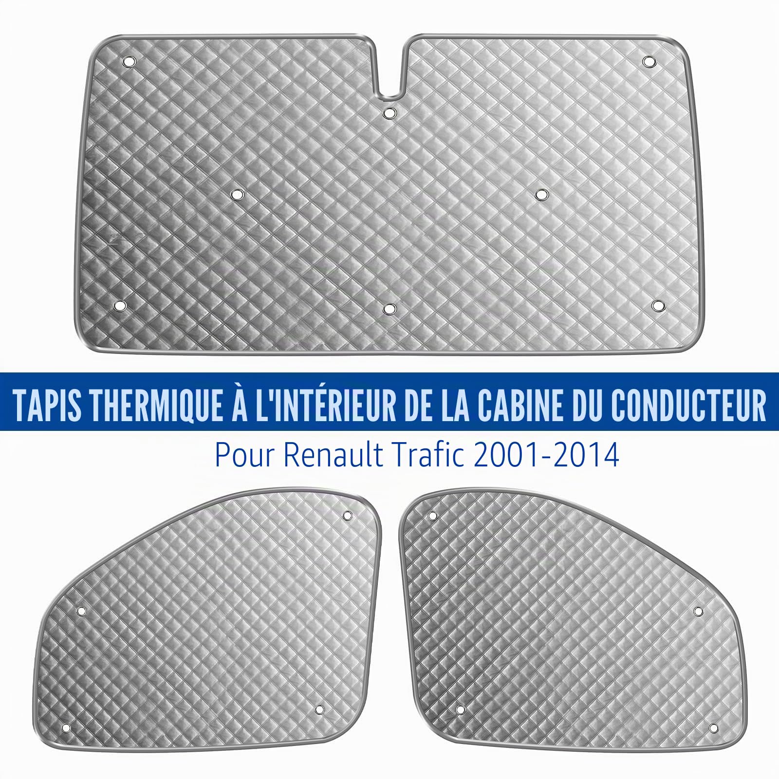 Tapis thermique de rechange pour cabine conducteur pour Renault Trafic 2001-2014, pare-soleil intérieur de luxe pour Opel Vivaro 2001-2014, protection solaire pour pare-brise