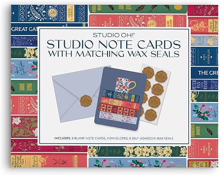 Studio Oh! Blank Note Cards with Envelopes and Wax Seals, Boxed Stationery Set, All Occasion Cards for Thank You Notes, Letters, Gifts and Keepsakes, Fully Booked
